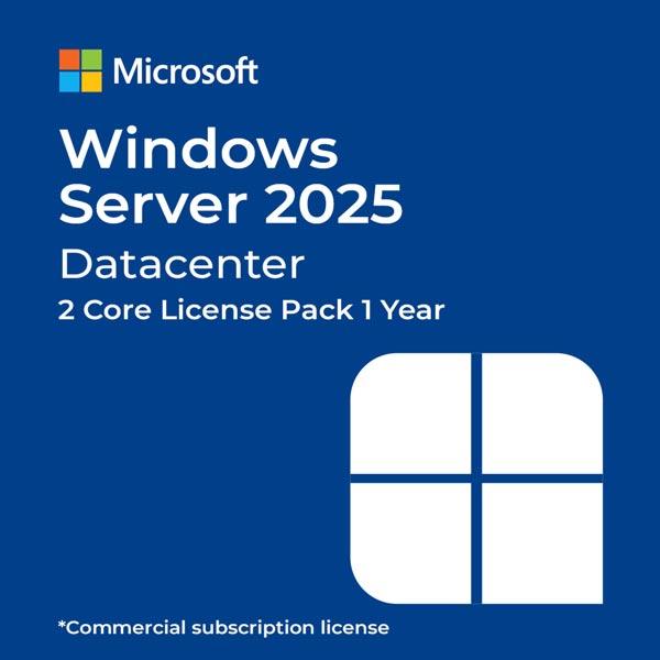 Microsoft Windows Server 2025 Datacenter – 2 Core License Pack